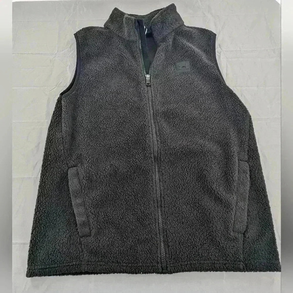 Under Armour Fleece Full-Zip Vest Boys Size Youth Large Black Coldgear Outdoor - Picture 1 of 11
